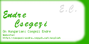 endre csegezi business card